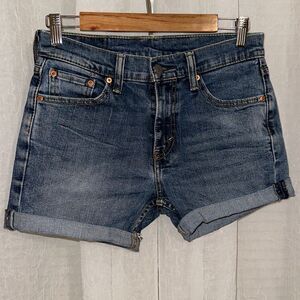 LEVI’S 30 511 Medium Wash Blue Cuffed Denim Jean Shorts